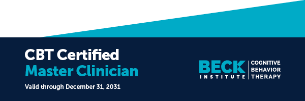 Beck Institute CBT Certified Master Clinician badge, valid through 2031